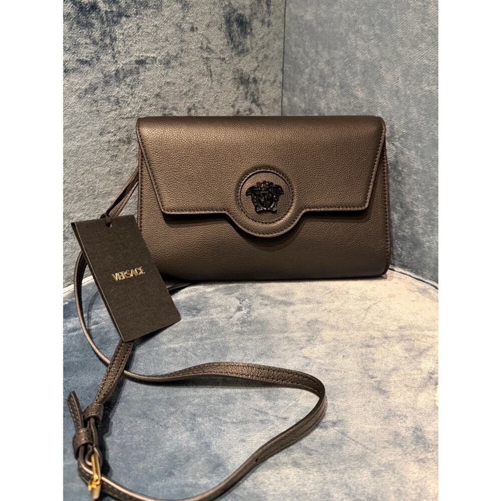 Sale ends 5/7 Versace Brown Leather Medusa Crossbody Bag